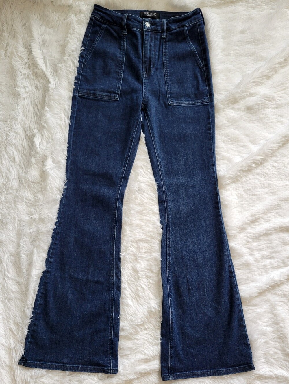 Judy Blue Dark Wash Patch Pocket Flare Jeans 3/26 Never Worn